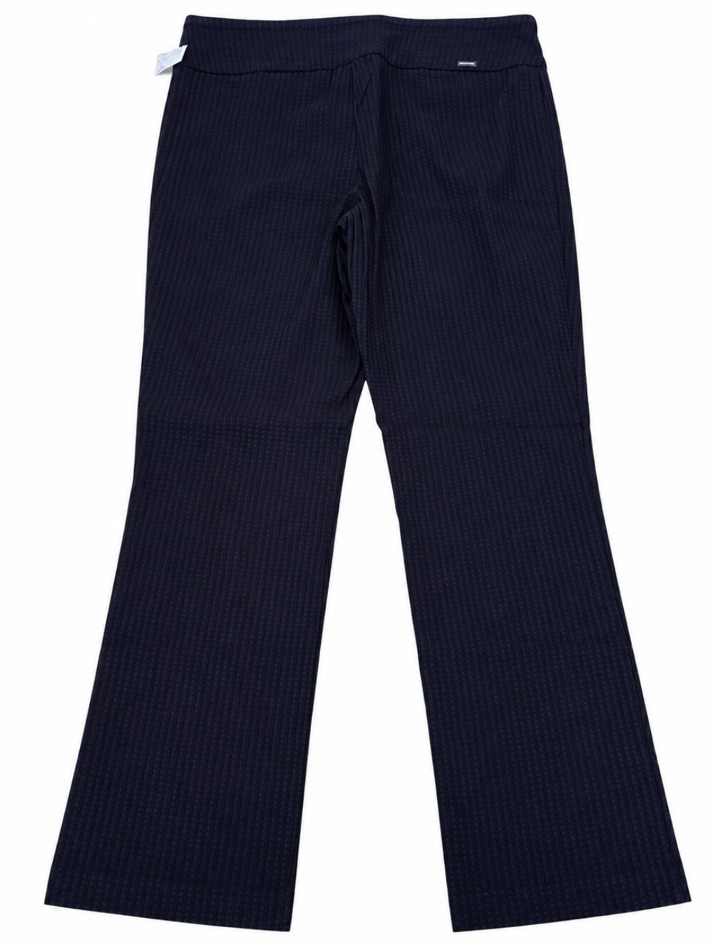 Women’s Navy Blue Textured Stretch Flare Pants – Waist 34” Inseam 32” - Picture 3 of 4
